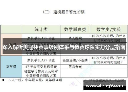 深入解析美冠杯赛事级别体系与参赛球队实力分层指南 深入解析美冠杯赛事级别体系与参赛球队实力分层指南